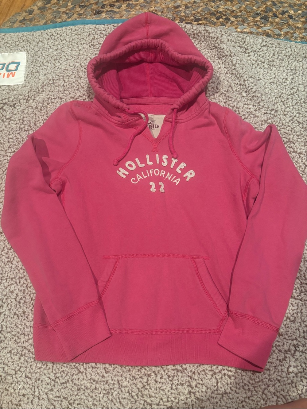 Hollister Pink Pullover Hoodie with White California Logo